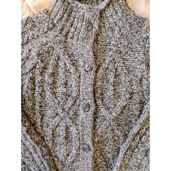 Small LL Bean Button Up Cable Knit Sweater. Preppy. Log cabin. Ocean. Lake. - Picture 10 of 16